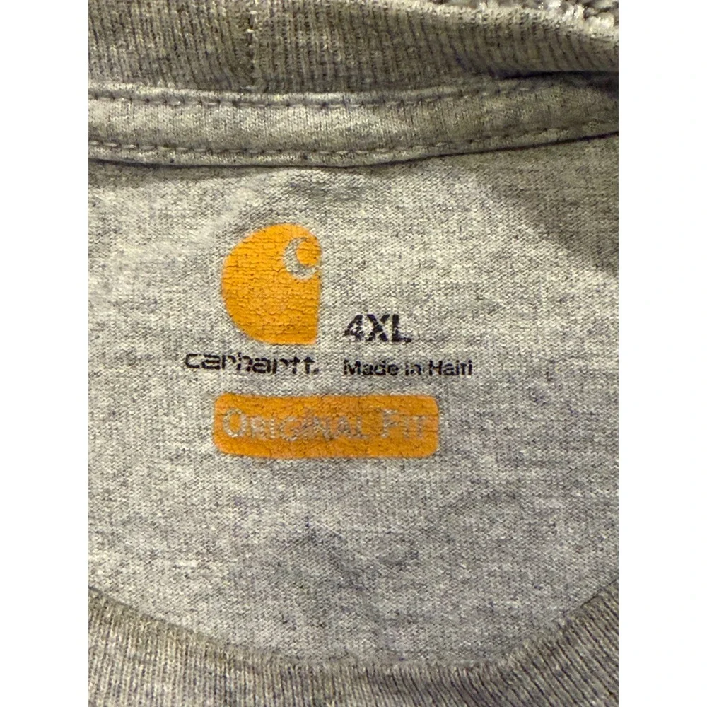 Carhartt T-Shirt Mens 4XL Gray K87 Pocket Tee Original Fit Short Sleeve Stained*